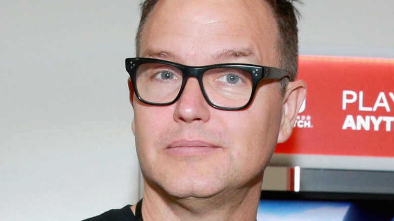 Mark Hoppus smiles at red carpet premiere