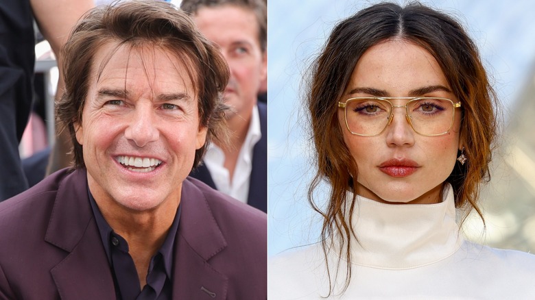Split image of Tom Cruise and Ana de Armas.
