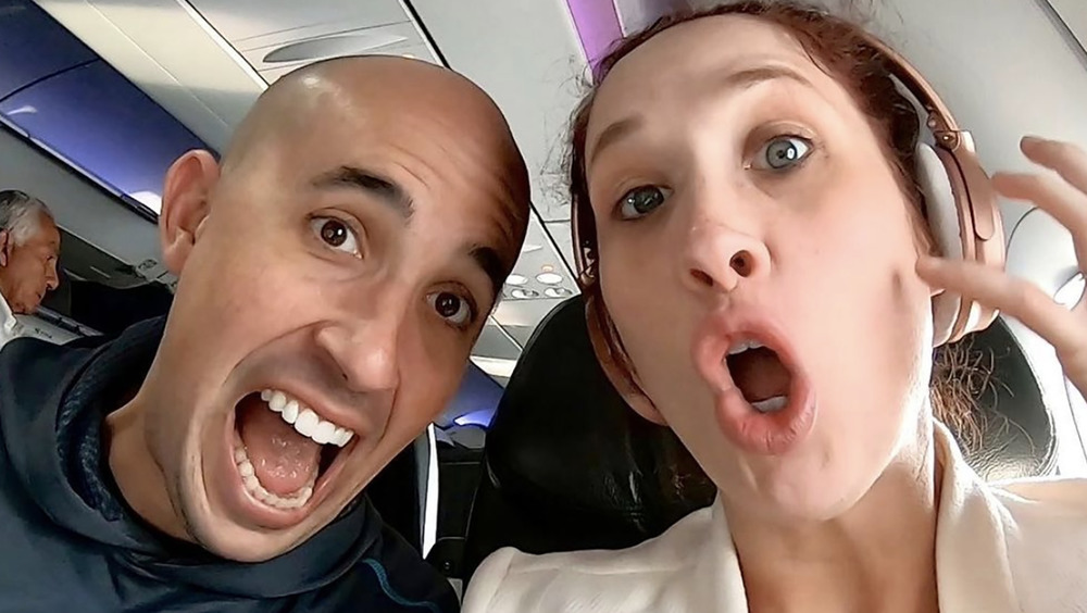 Jamie Thompson and Elizabeth Bice from 'Married at First Sight: Couples Cam' taking selfie