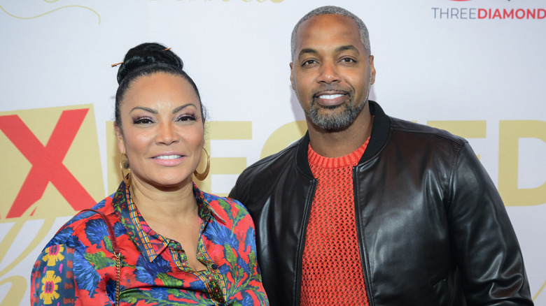 Egypt Sherrod and Mike Jackson attending Unexpected Christmas Atlanta Premiere at Regal Atlantic Station