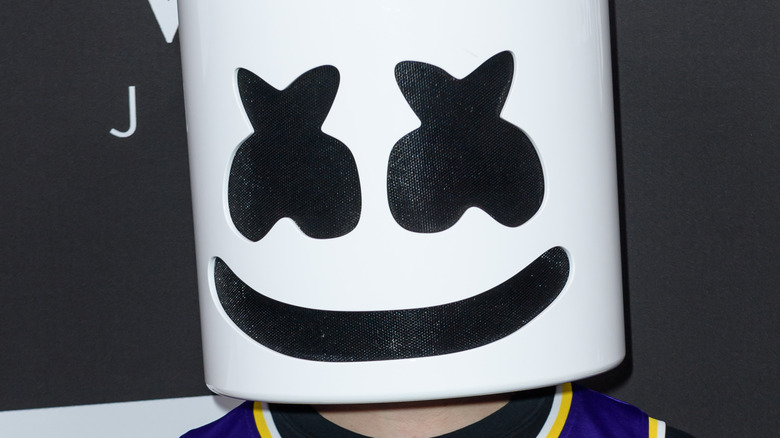 Marshmello poses on the red carpet