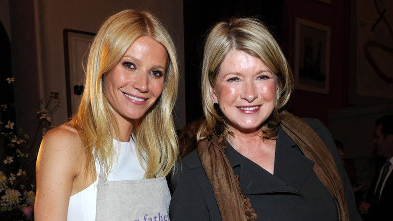 Gwyneth Paltrow and Martha Stewart smiling