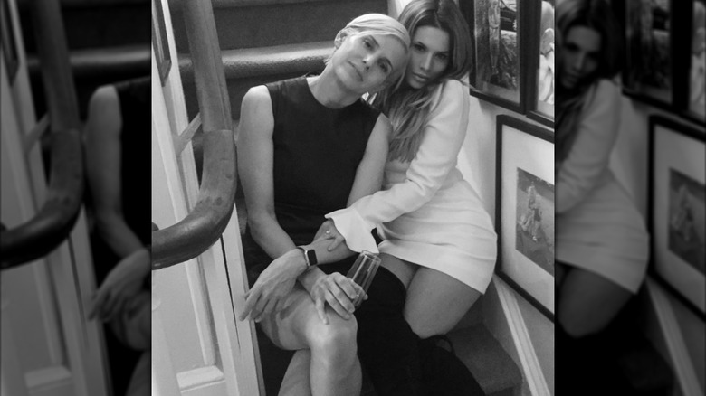 Alexis Stewart posing with Martha Stewart's makeup artist in 2020.