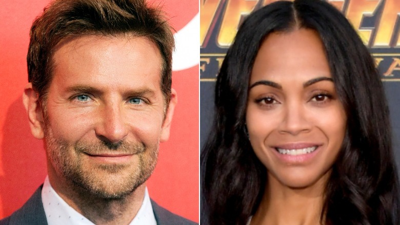 Bradley Cooper and Zoe Saldaña smiling