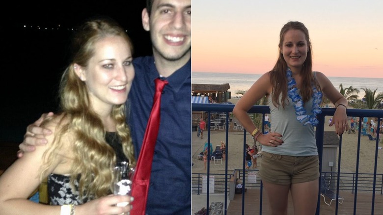 Piper Harmon posing with her husband; Piper standing with her hand on her hip