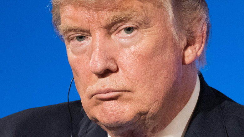 Donald Trump looking unhappy