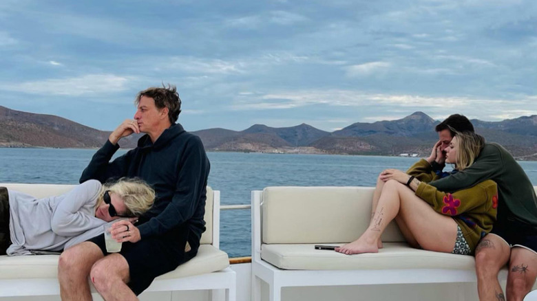 Frances Bean Cobain, Tony Hawk family on boat