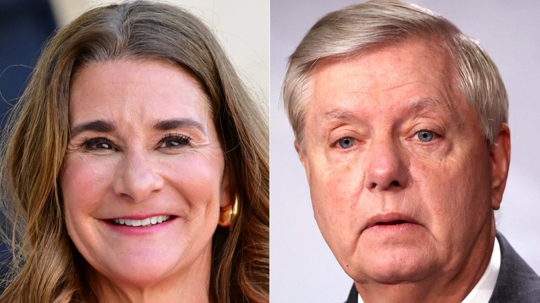 Side-by-side image of Melinda Gates and Lindsey Graham
