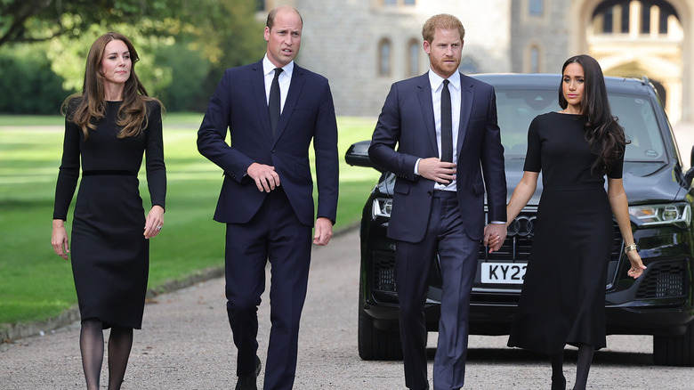The royal couples taking a walk