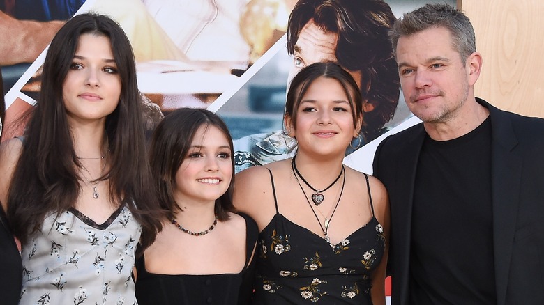 Matt Damon and his daughters