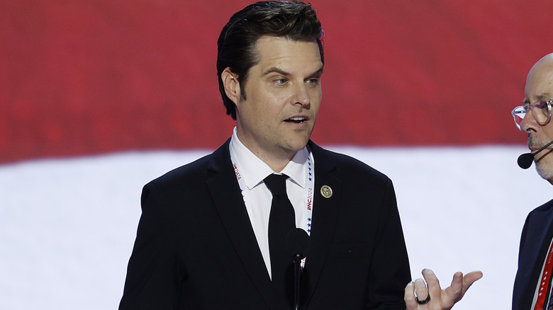 Matt Gaetz rehearsing for his 2024 RNC speech.