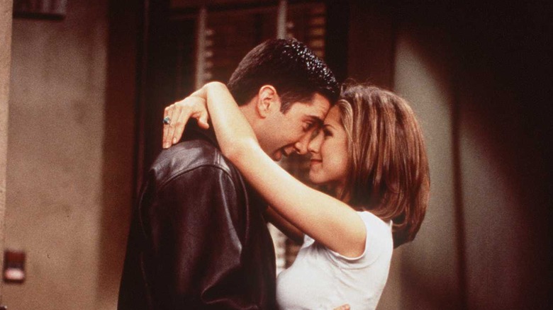 Jennifer Aniston and David Schwimmer during "Friends"