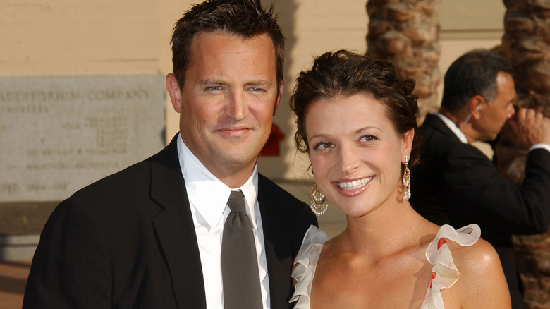 Matthew Perry and Rachel Dunn smiling