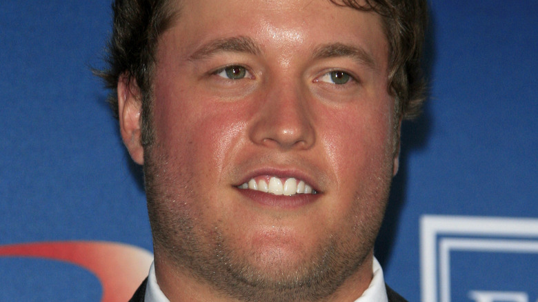 Matthew Stafford smiling on red carpet