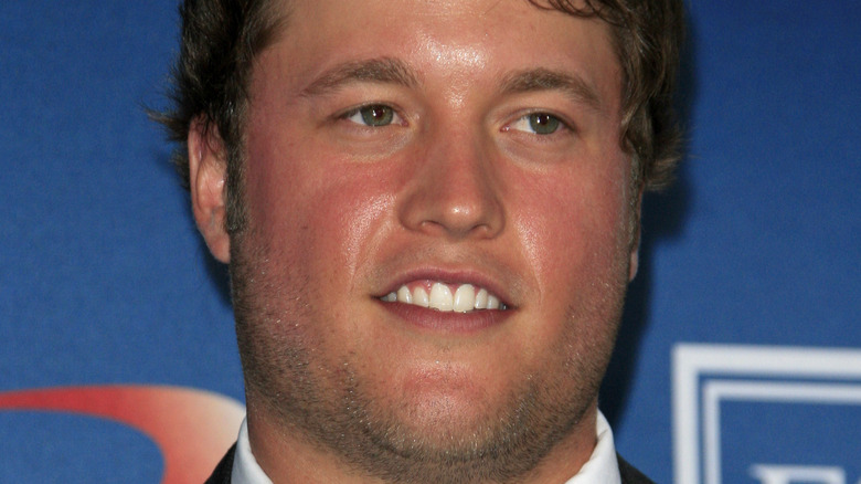 Matthew Stafford with red face