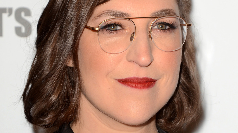 Mayim Bialik wearing glasses