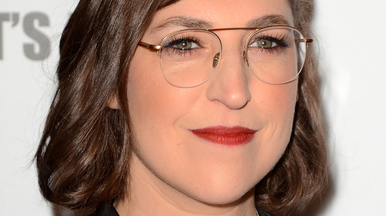 Mayim Bialik wearing glasses