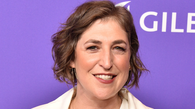 Mayim Bialik on red carpet in Los Angeles 