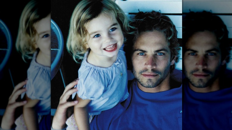 A young Meadow with her dad, Paul Walker