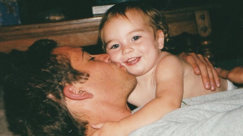 A baby Meadow with dad Paul Walker