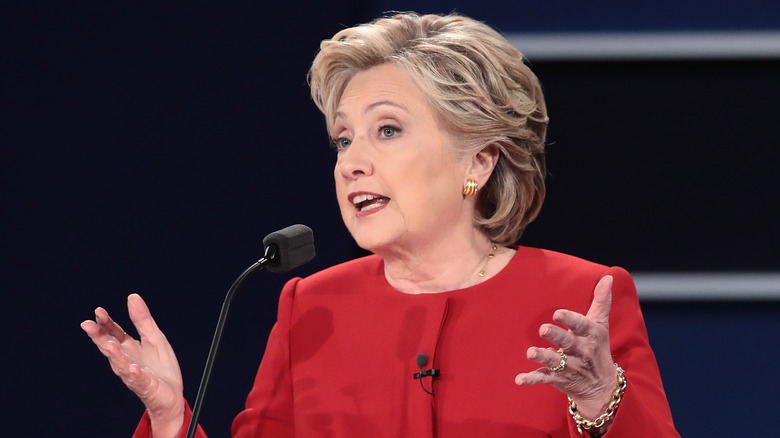 Hilary Clinton explaining
