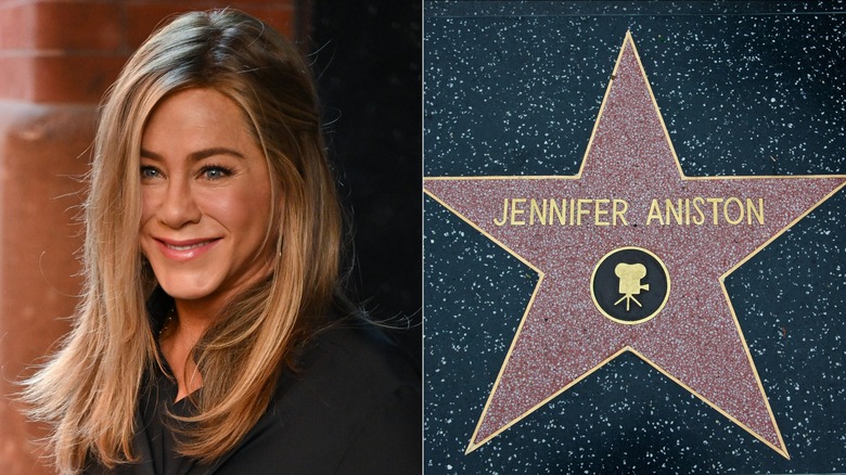 Jennifer Aniston grinning, Jennifer Aniston's Hollywood Walk of Fame Star