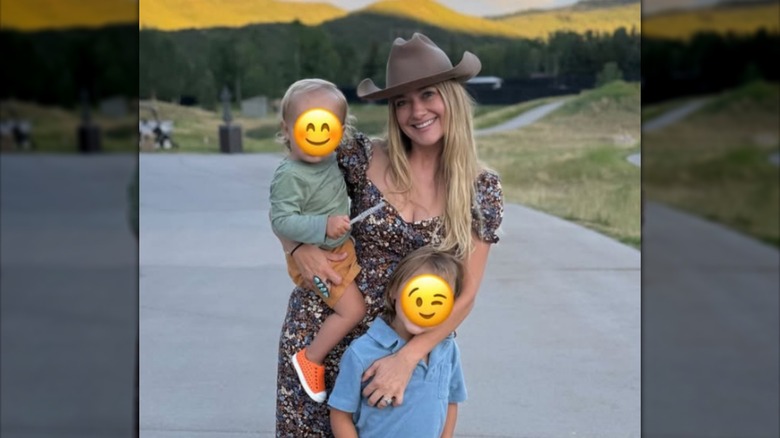 Meredith Hagner with her sons, Buddy Prine Russell and baby Boone Russell