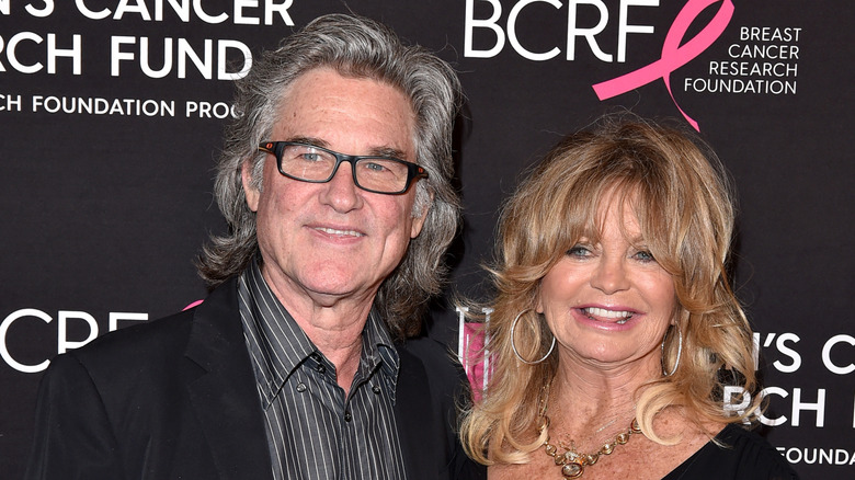 Kurt Russell and Goldie Hawn at a cancer benefit gala
