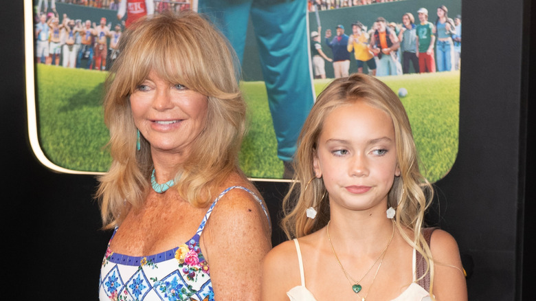 Goldie Hawn and Rio Hudson at the premiere of Happy Gilmore 2