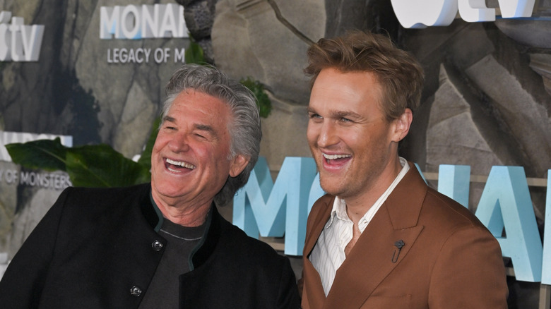 Wyatt Russell and his father, Kurt Russell, at a 2026 Monarch: Legacy of Monsters event