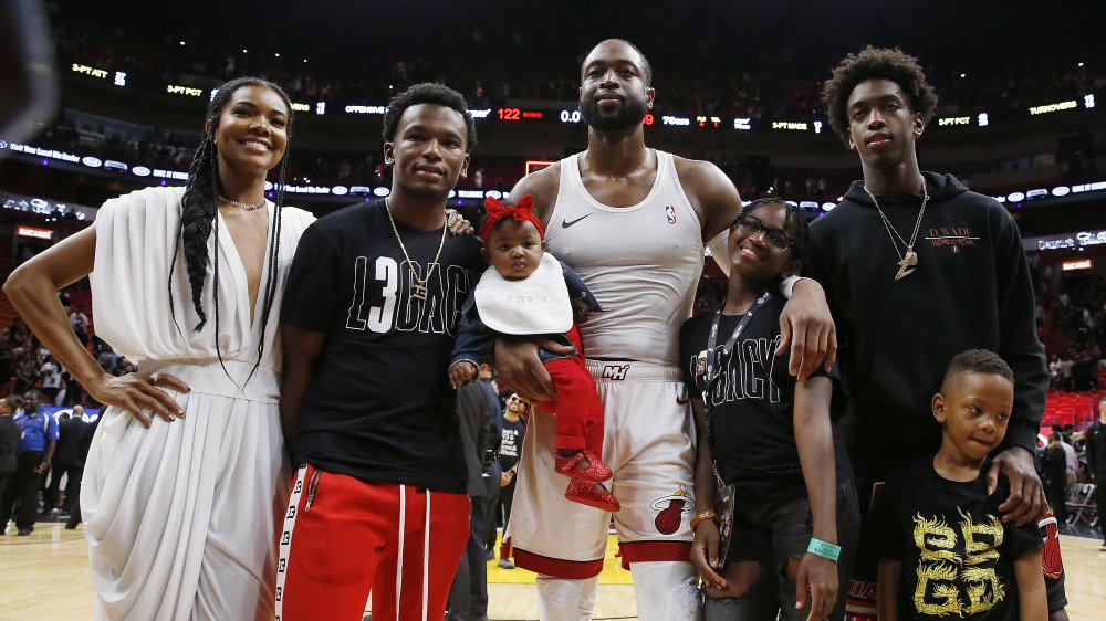 Dwyane Wade, Gabrielle Union, and their kids, including Zaya