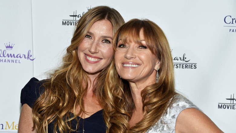 Jane Seymour and Katherine Flynn smiling on the red carpet in 2014