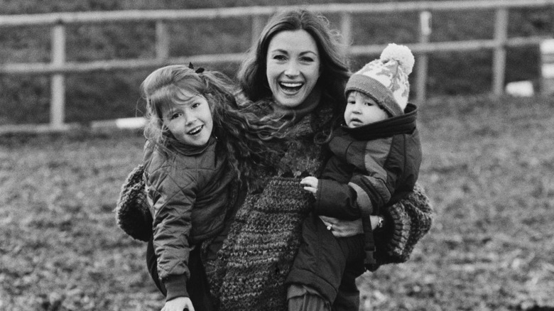 Jane Seymour with her children Katie and Sean in 1987