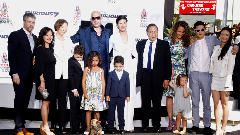 Diesel smiling with his family