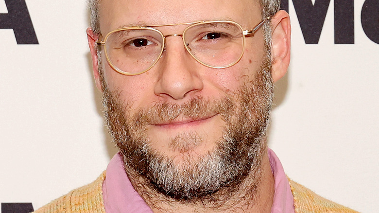 Seth Rogen wearing glasses in 2022