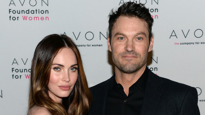 Megan Fox and Brian Austin Green pose together on the red carpet