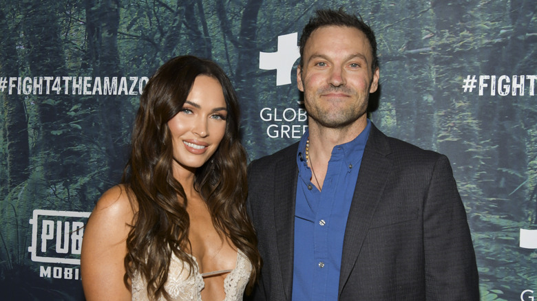 Megan Fox and Brian Austin Green pose together on the red carpet