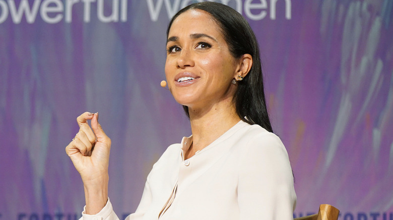 Meghan Markle speaking on stage at Fortune's Most Powerful Women in 2025.