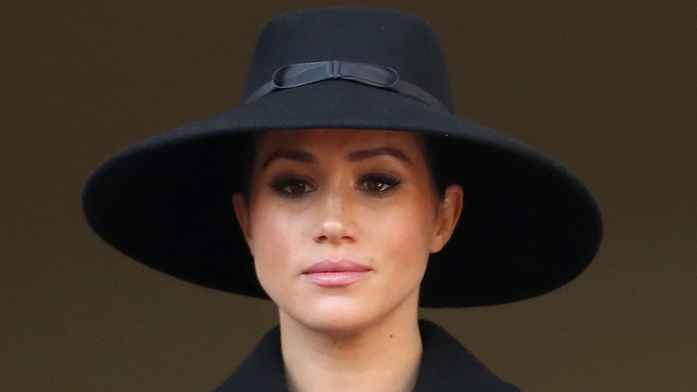 Meghan, Duchess of Sussex attends the annual Remembrance Sunday memorial at The Cenotaph