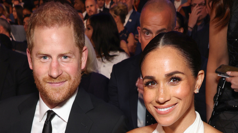 Meghan Markle and Prince Harry pose at the 2024 ESPY Awards