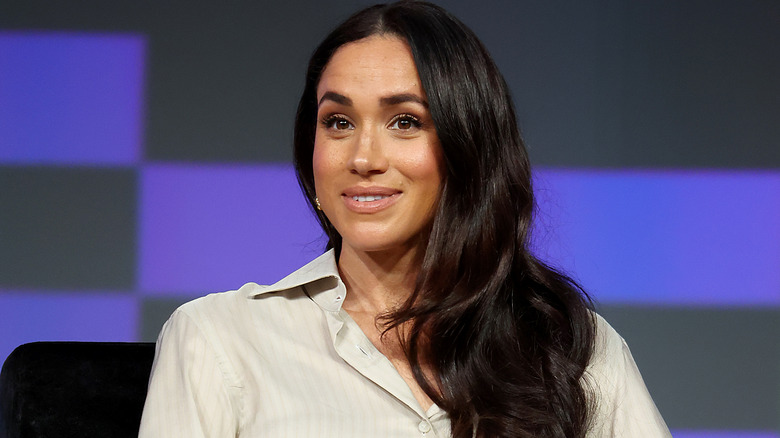 Meghan Markle in a beige outfit at SXSW event