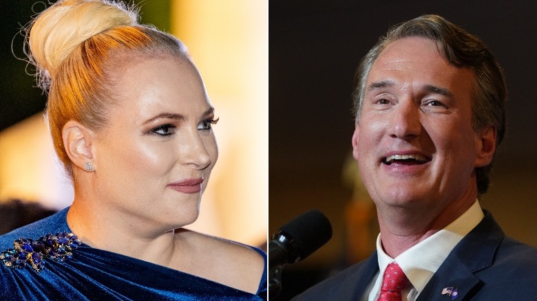 Meghan McCain and Glenn Youngkin smiling