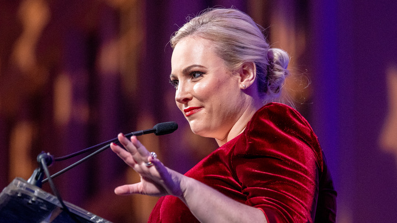 Meghan McCain speaking on podium
