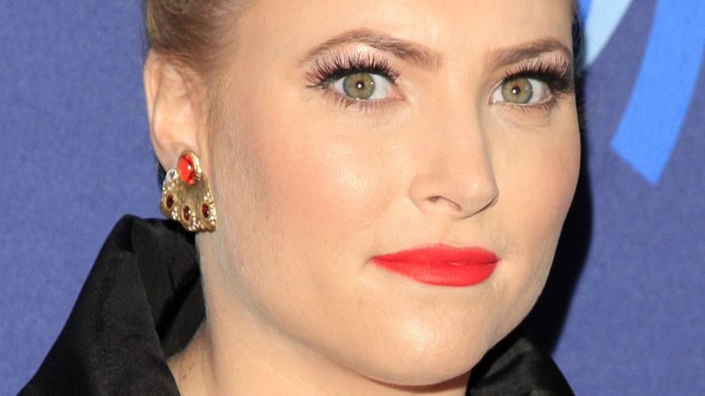 Meghan McCain wearing red lipstick