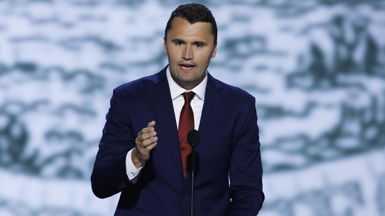 Charlie Kirk speaking on the first day of the Republican National Convention