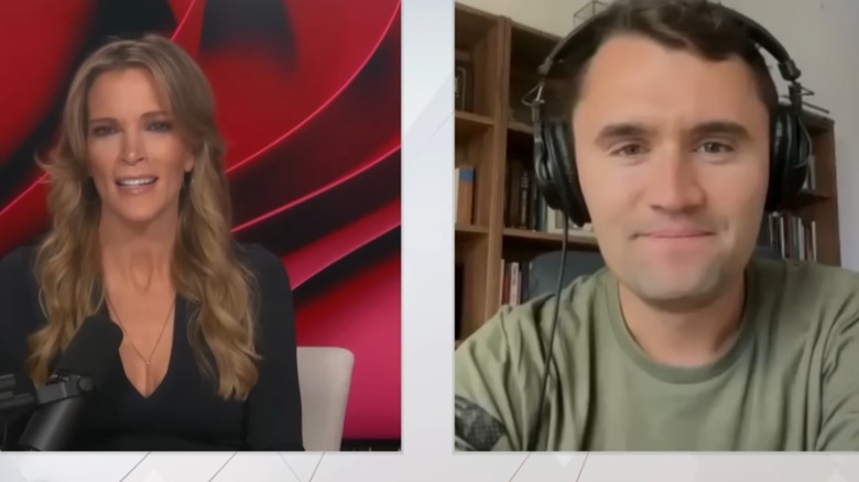Charlie Kirk appearing on Megyn Kelly's podcast, "The Megyn Kelly Show"
