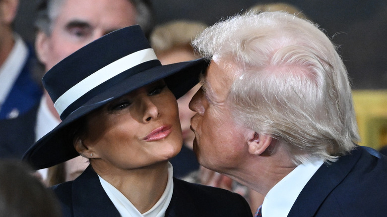 Donald Trump kisses Melania at his inauguration in 2025