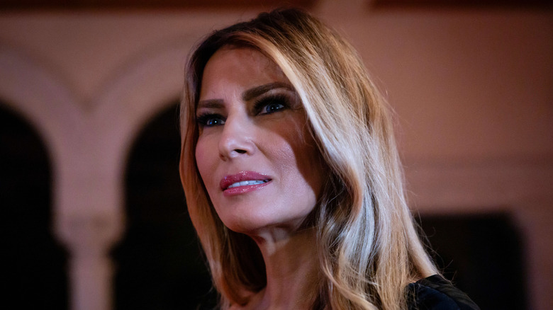 Melania Trump arriving on New Year's Eve at the Mar-A-Lago Club