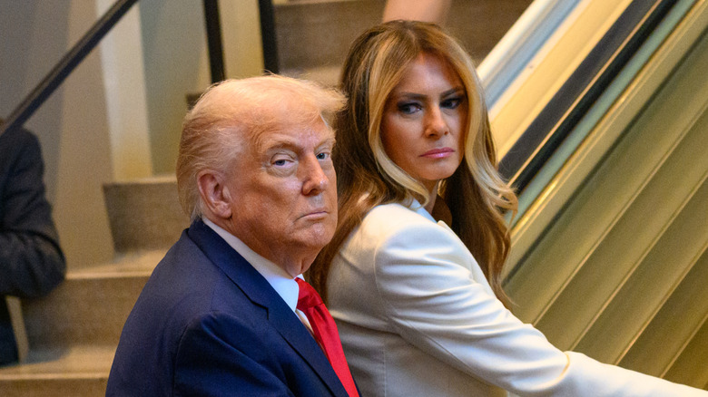 Melania looking at Donald