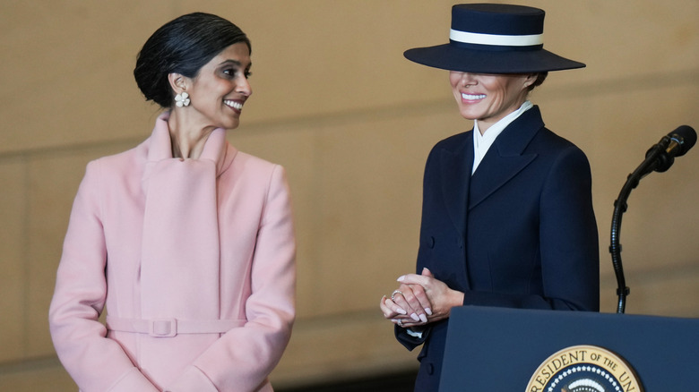 Usha Vance and Melania Trump at the 2025 inuaguration.
